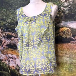 Verve Ami Yellow and Blue Patterned Blouse